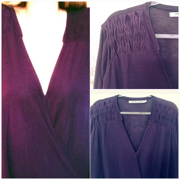 Michael Stars V Neck Blouson Tee - Picture 6 of 8